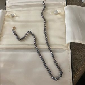 Black cultured pearl necklace